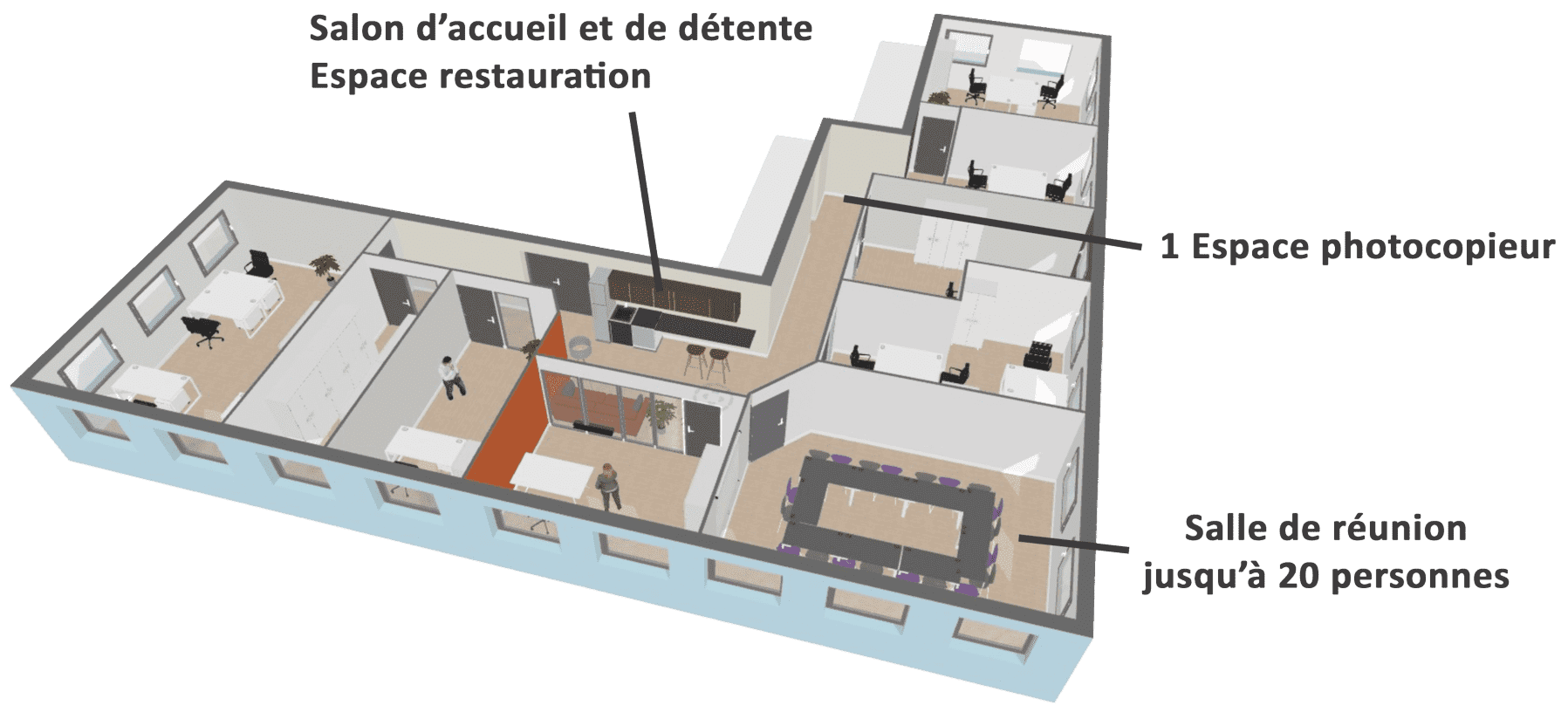 Plan des espaces 3D